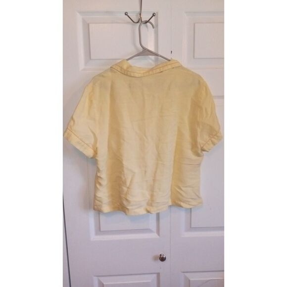 CLC XL Yellow Linen Blend Button UP Blouse - Picture 2 of 5